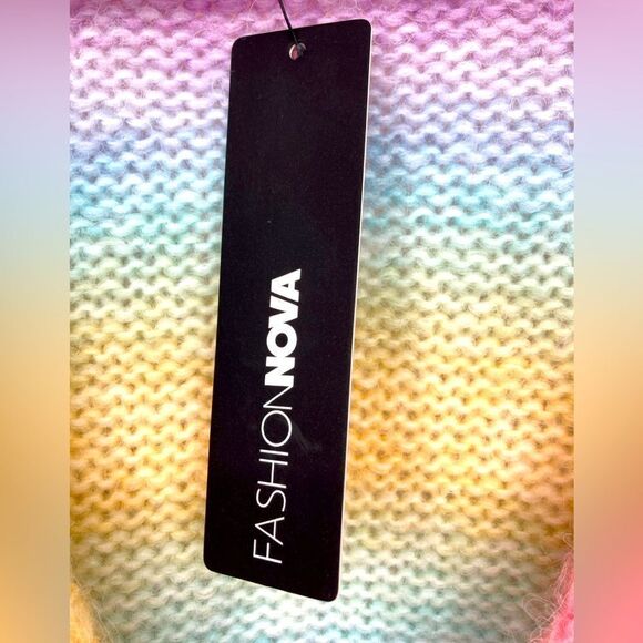 NWT Fashion Nova Women’s Crush Rainbow Spacedye Cardigan Size L - Picture 10 of 10